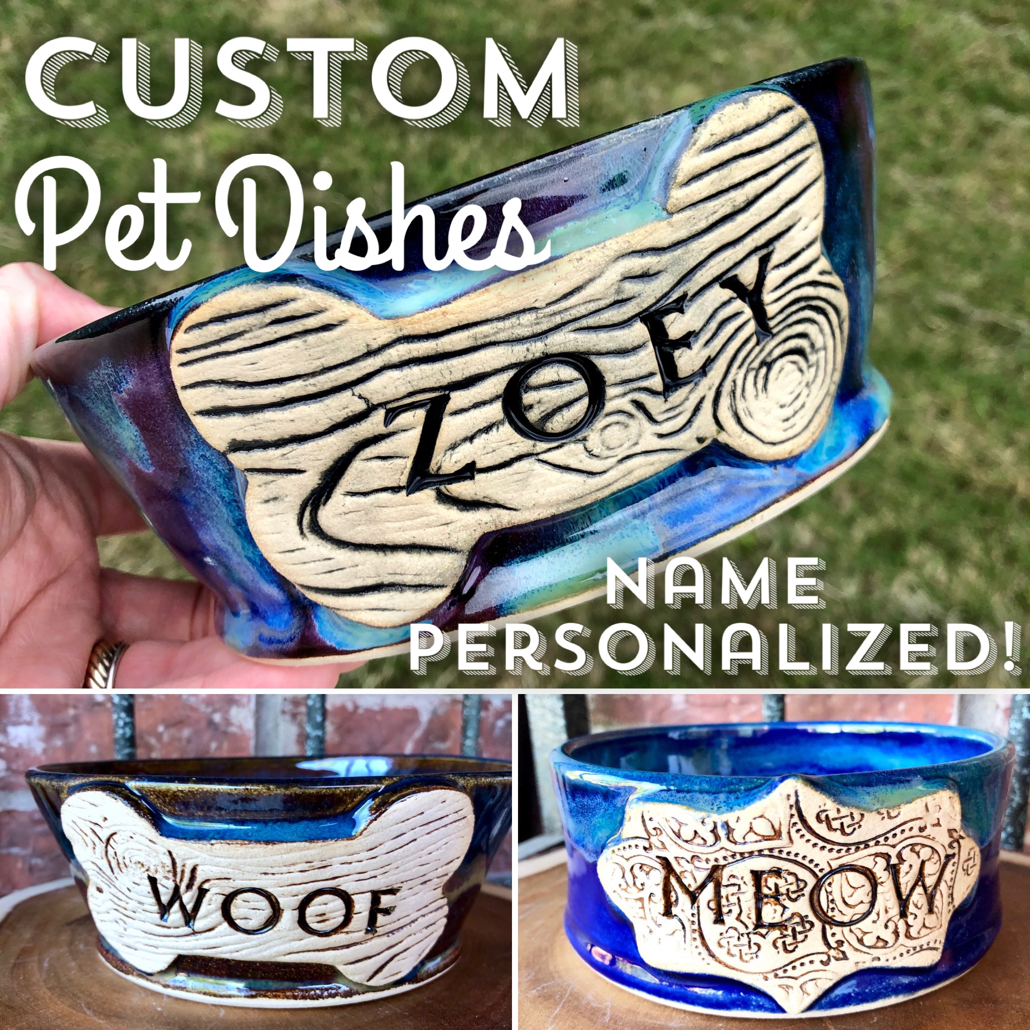 Personalized pet clearance dishes