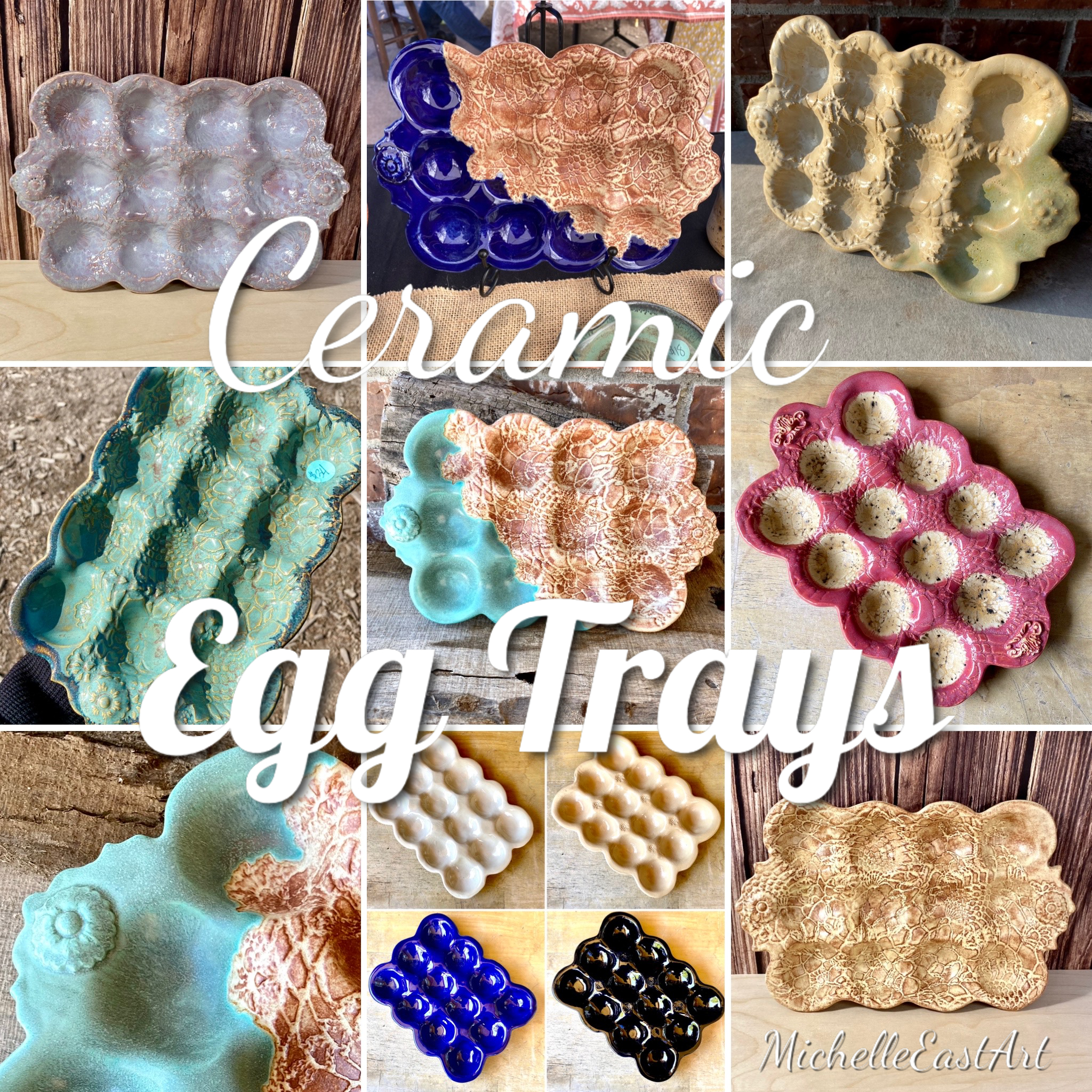 Clay in Motion Handmade Ceramic Deviled Egg Tray - Mossy Creek