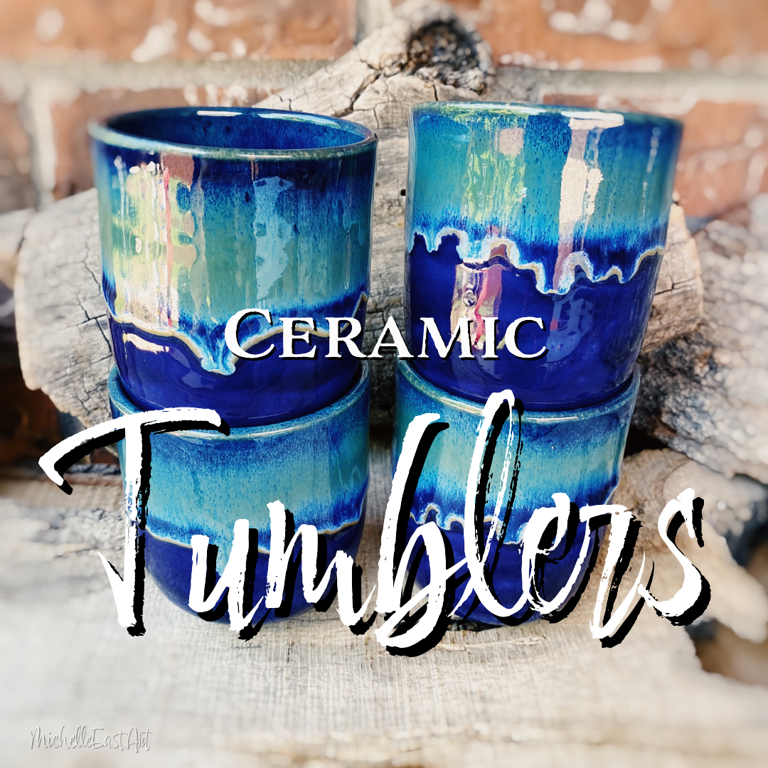 Checkered Tumbler Blue – Sedona Ceramics