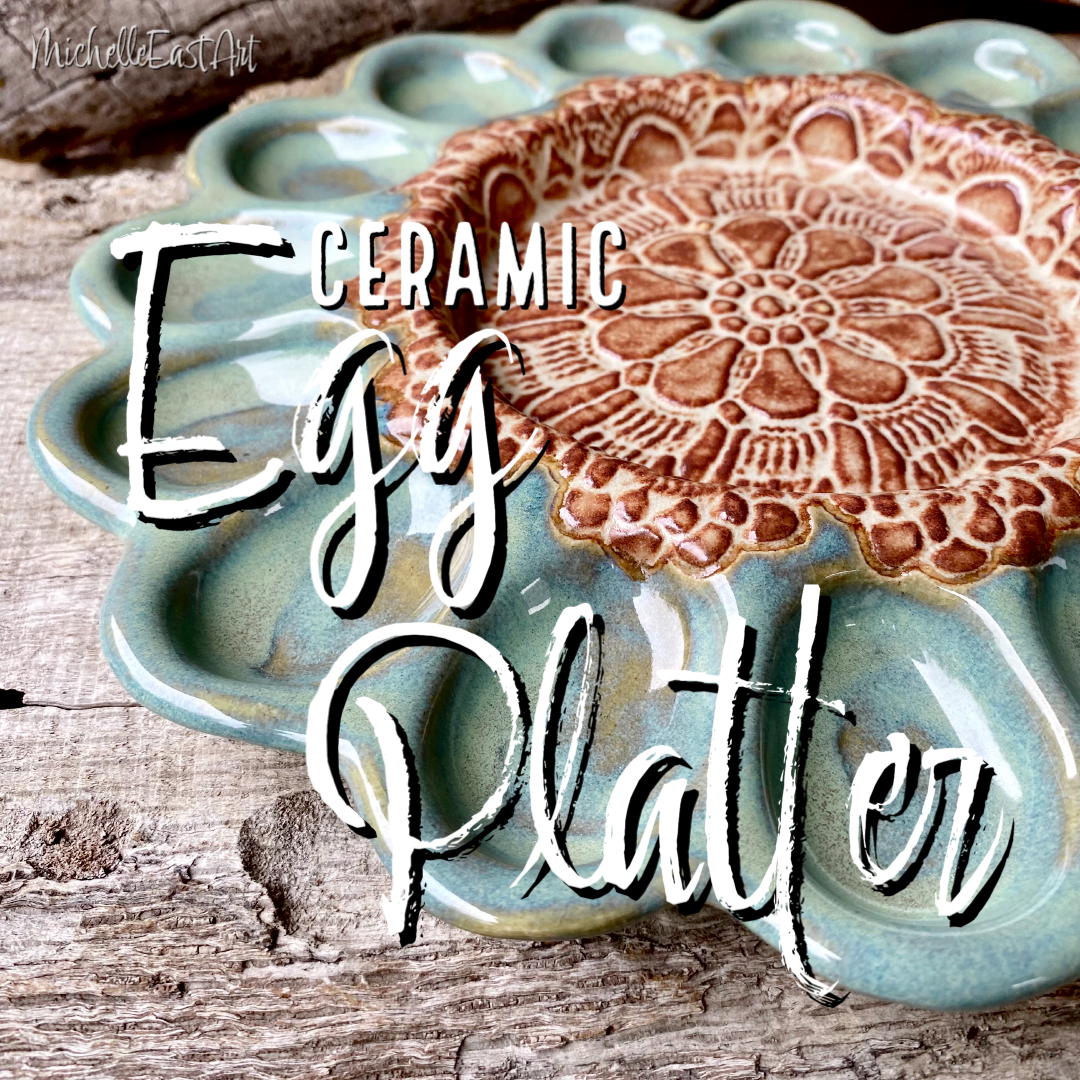 Clay in Motion Handmade Ceramic Deviled Egg Tray - Mossy Creek